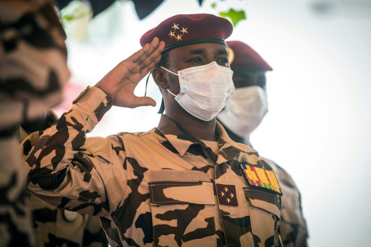 New leader: General Mahamat Idriss Deby, seen at the funeral of his father, veteran Chadian leader Idriss Deby Itno, on April 23