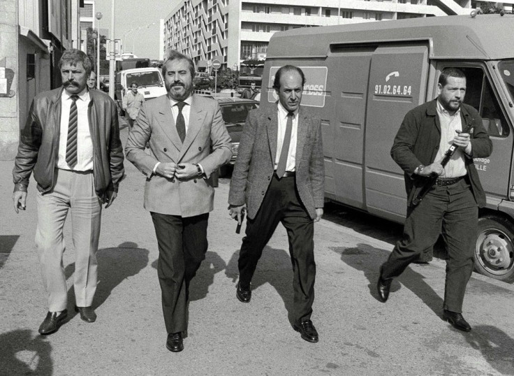 Falcone (2nd from the left) was killed with his wife and three bodyguards when a massive bomb exploded under his motorcade as it drove along a highway outside Palermo, Sicily