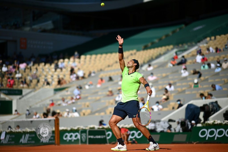 Champion's style: Rafael Nadal serves to Alexei Popyrin