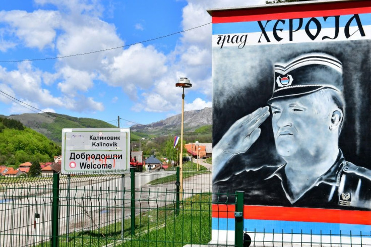'The town of a hero,' reads a mural at the entrance to Mladic's hometown, Kalinovik