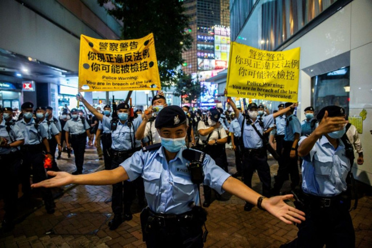 Police warned crowds to disperse throughout the evening