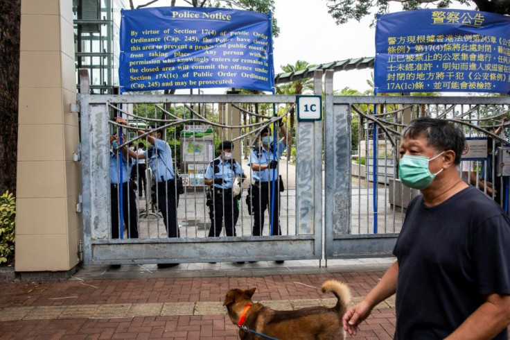 Police barricaded Victoria Park