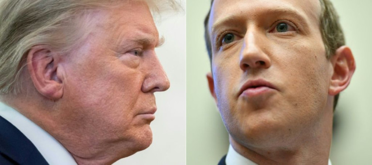 This combination of file pictures shows former US president Donald Trump and Facebook  CEO Mark Zuckerberg