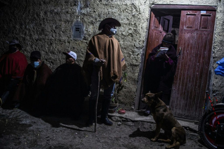 A group of peasants armed with wooden sticks and leather whips set off on their nighttime patrols in Chota, Cajamarca