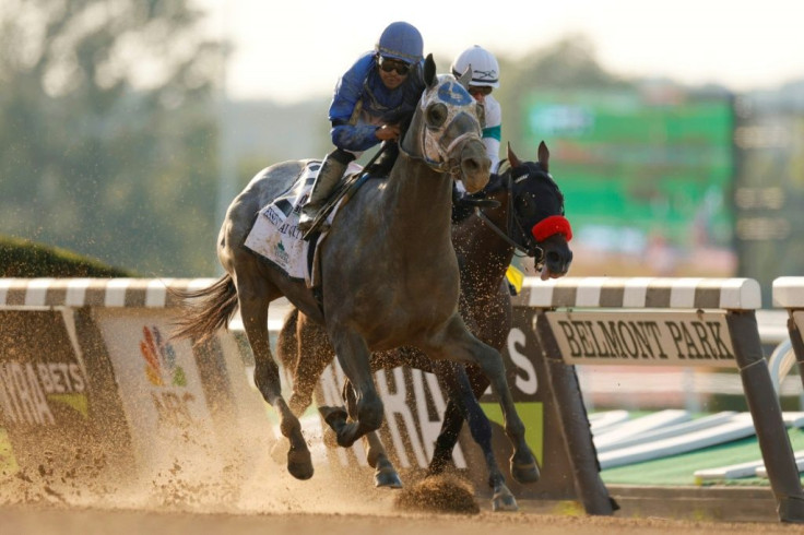 Essential Quality, ridden by Luis Saez, wins the 153rd Belmont Stakes as Hot Rod Charlie with Flavien Prat aboard finishes second