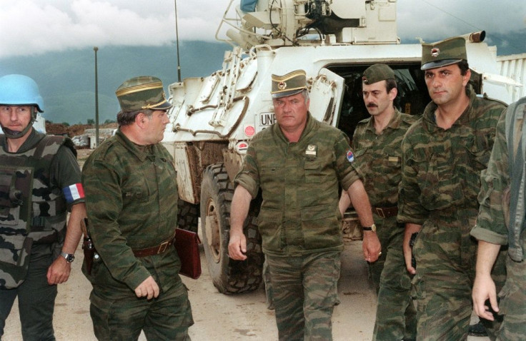 Ratko Mladic (C), once the military strongman of the Bosnian war, is today an ailing 78-year-old