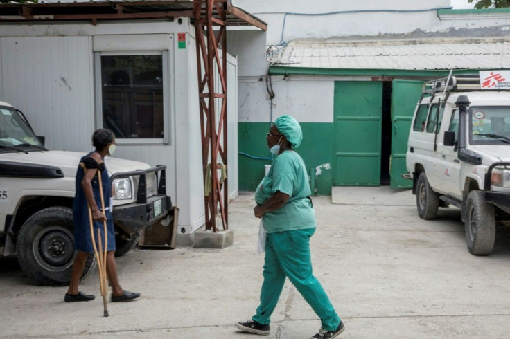 A medical worker is seen at a hospital run by Doctors Without Borders in Haiti -- the medical aid charity has been vital in efforts to ensure the poor get quality health care