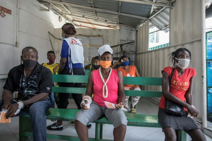 Patients wait for treatment at the MSF emergency clinic in Martissant