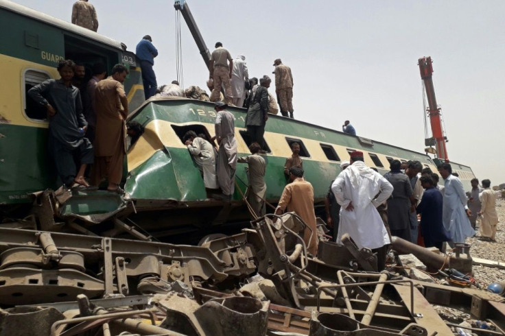 Several people were still trapped in the mangled wreckage near Daharki