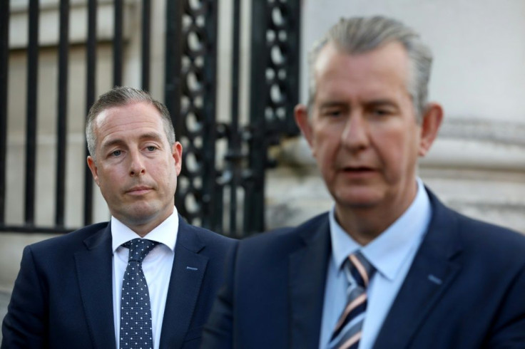 Paul Givan, left, has been tapped to be Northern Ireland's next first minister by DUP leader Edwin Poots, right