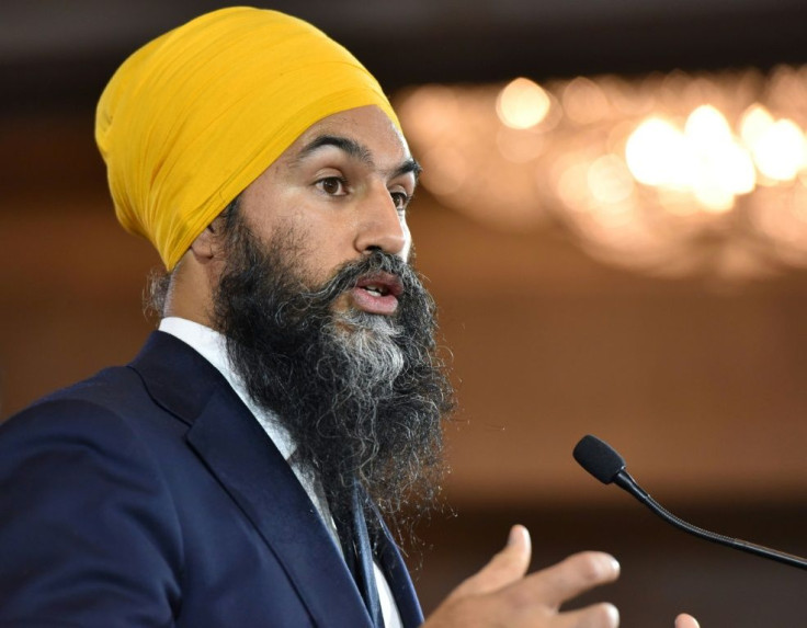 Canadian New Democrats leader Jagmeet Singh, pictured in October 2019, said Canada was 'a place of racism, of violence,' following a deadly attack on a Muslim family
