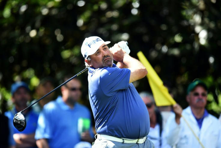 Angel Cabrera, seen during the 80th Masters Golf Tournament in April 2016, is accused of violence against his partner, an ex-partner and his ex-wife