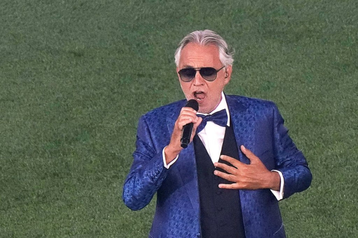 Andrea Bocelli performed 'Nessun Dorma' before kick-off at the Stadio Olimpico