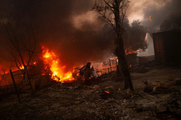 The Moria camp on the Aegean island of Lesbos was home to more than 10,000 people before it was destroyed by two fires in September 2020