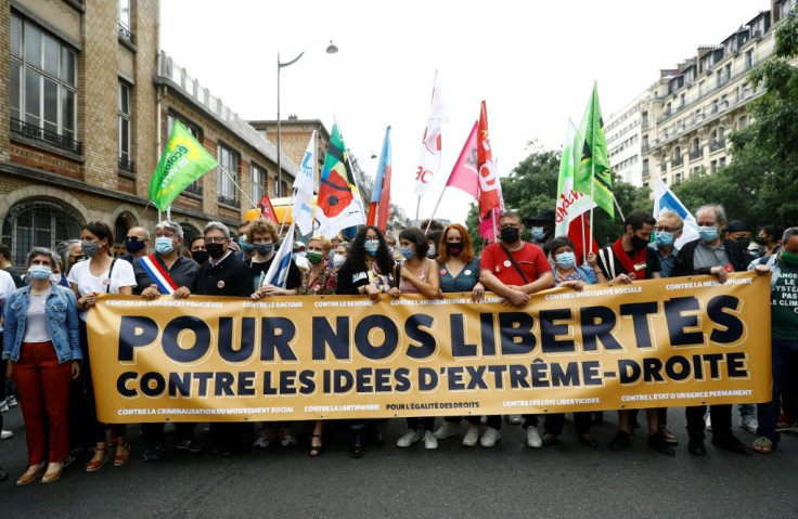More than 100 left-leaning organisations participated in the "Liberty March" in cities and towns across France