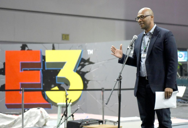 Stanley Pierre-Louis speaks onstage during the last in-person E3 trade show, at the Los Angeles convention center in 2019