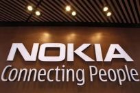 A corporate logo is displayed at the Nokia flagship store in Helsinki September 29, 2010.
