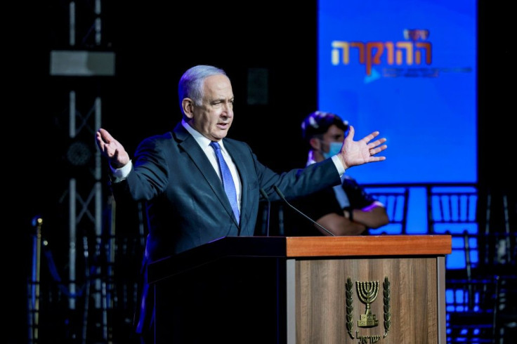 Israeli Prime Minister Benjamin Netanyahu pictured on June 6 during a health ministry ceremony in Jerusalem