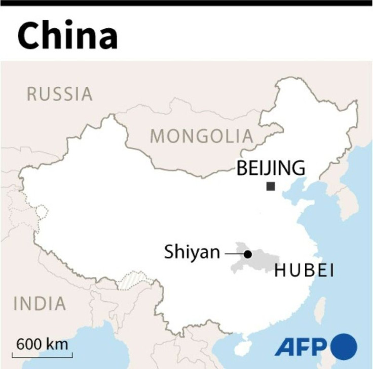 Map of China locating the city of Shiyan, in Hubei province.