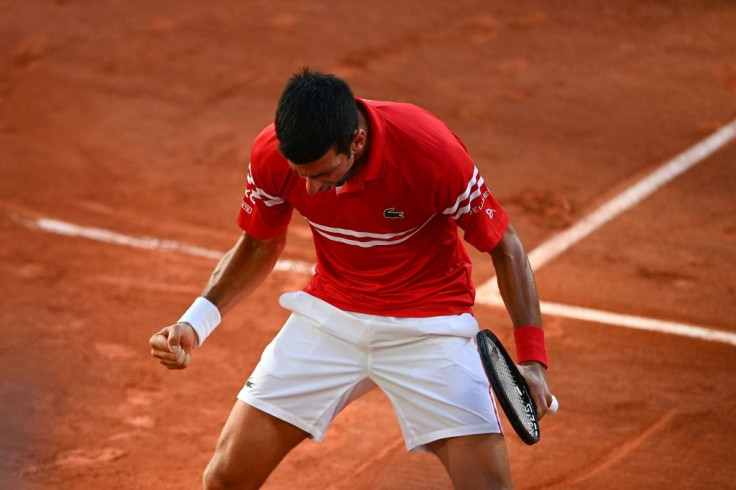 Winning moment: Novak Djokovic celebrates