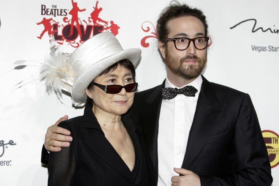 Yoko Ono L and her son, recording artist Sean Lennon arrive for the fifth anniversary celebration of quotThe Beatles LOVE by Cirque du Soleilquot show at the Mirage Hotel and Casino in Las Vegas, Nevada June 8, 2011.