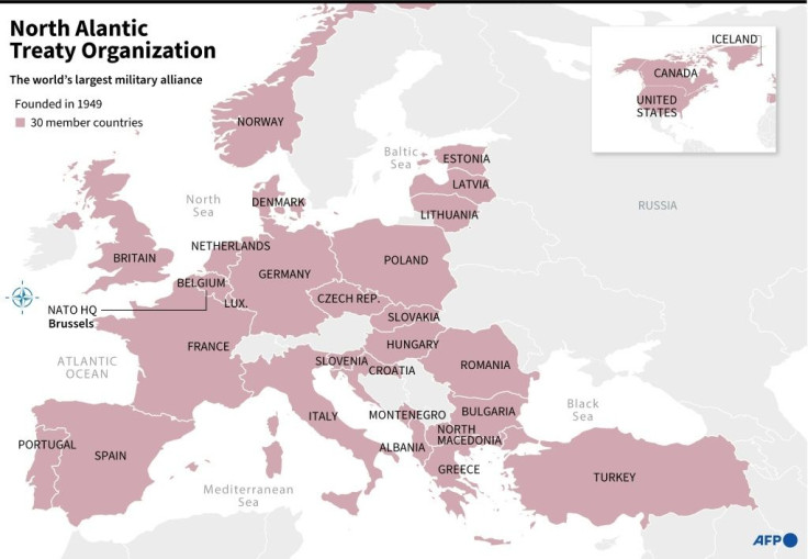 Map of the NATO member states.