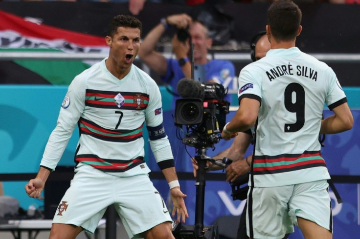 Ronaldo celebrates his record-breaking 10th European Championship goal