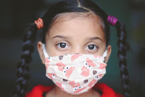 Child wearing a face mask
