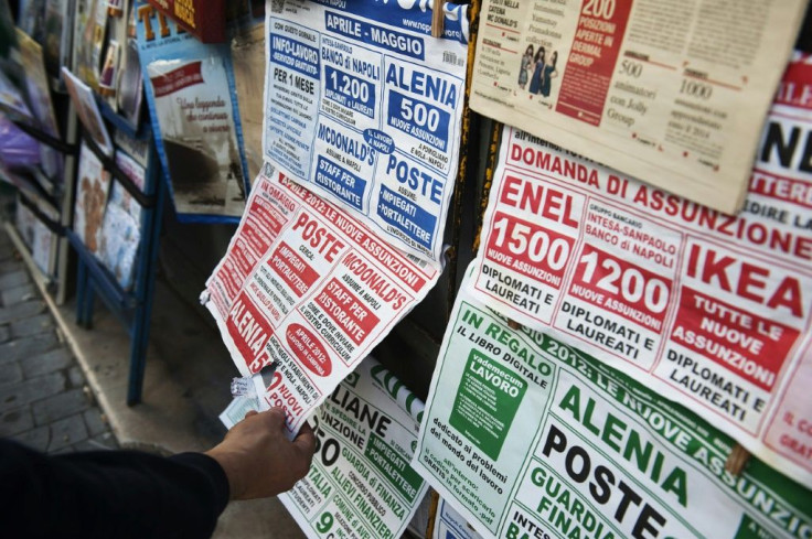 Job ads in newspapers in Naples.