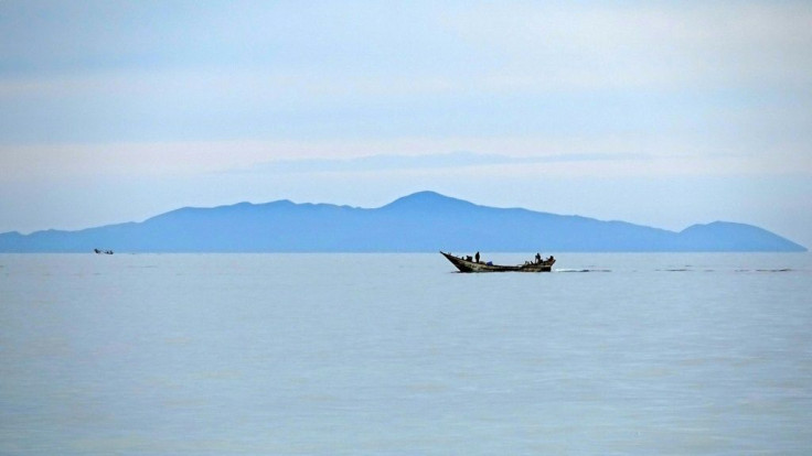 A file picture shows fishermen off the coast of Yemen's war-ravaged Red Sea port city of Hodeida