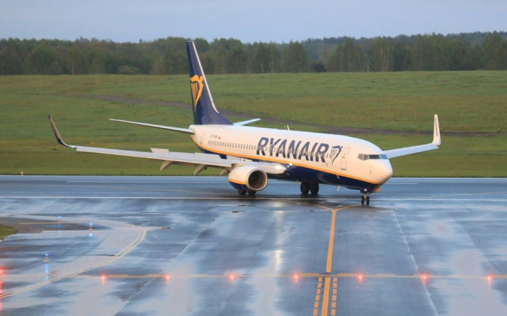 The Ryanair passenger plane that was diverted to Minsk is seen on May 23, 2021