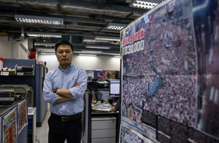 Apple Daily editor-in-chief Ryan Law in the paper's newsroom in Hong Kong last month