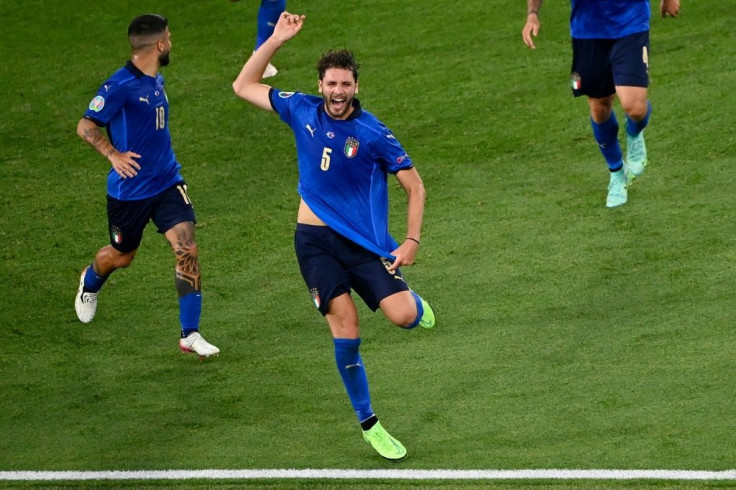 Manuel Locatelli scored twice as Italy swept into the last 16 with a game to spare