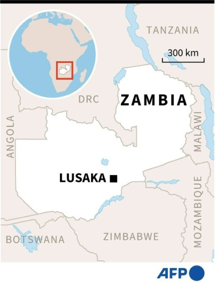 Map of Zambia locating the capital Lusaka.