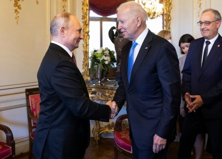 Human contact -- Joe Biden and Vladimir Putin greet one another with a traditional handshake at their summit in Geneva