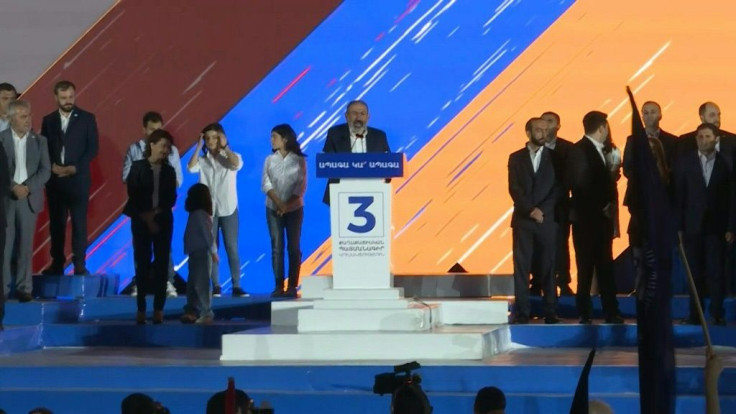 Around 20,000 supporters of Armenian Prime Minister Nikol Pashinyan  pack a central square in the capital Yerevan as he stages the last campaign rally ahead of snap polls, according to AFP journalists at the scene.