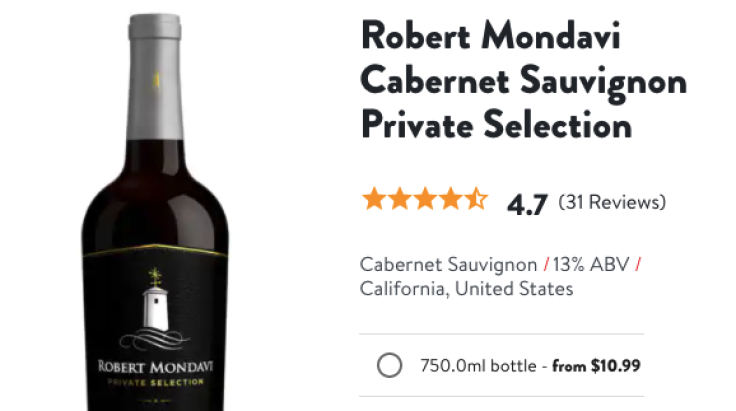 Robert Mondavi Cabernet Sauvignon Private Selection