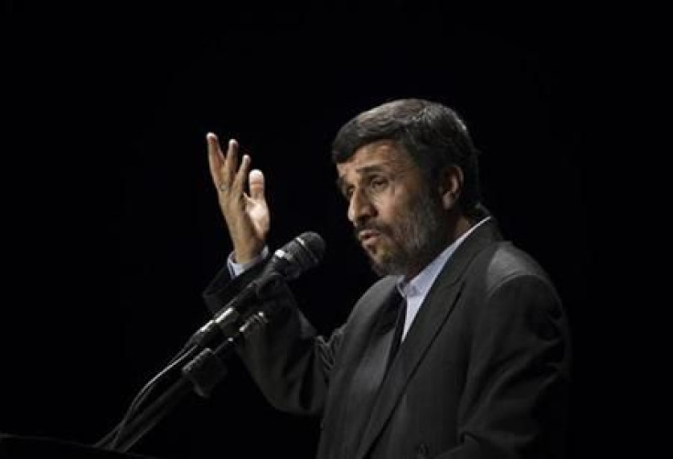 Iranian President Ahmadinejad speaks during ceremony to mark Fourth National Anniversary of Nuclear Technology, in Tehran