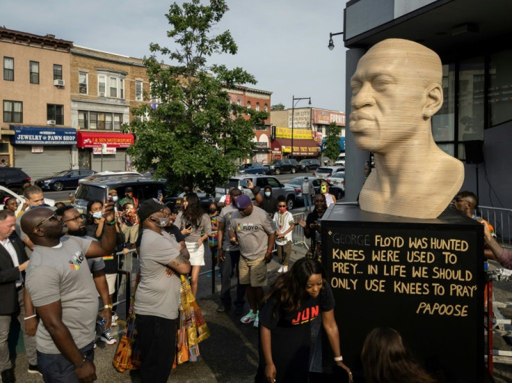 A bust of George Floyd, the Black man killed by a police officer in Minneapolis, was unveiled on June 19, 2021 in Brooklyn, New York
