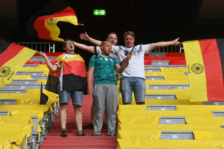 Germany supporters cheer at the end of their team's 4-2 win over Portugal in Munich