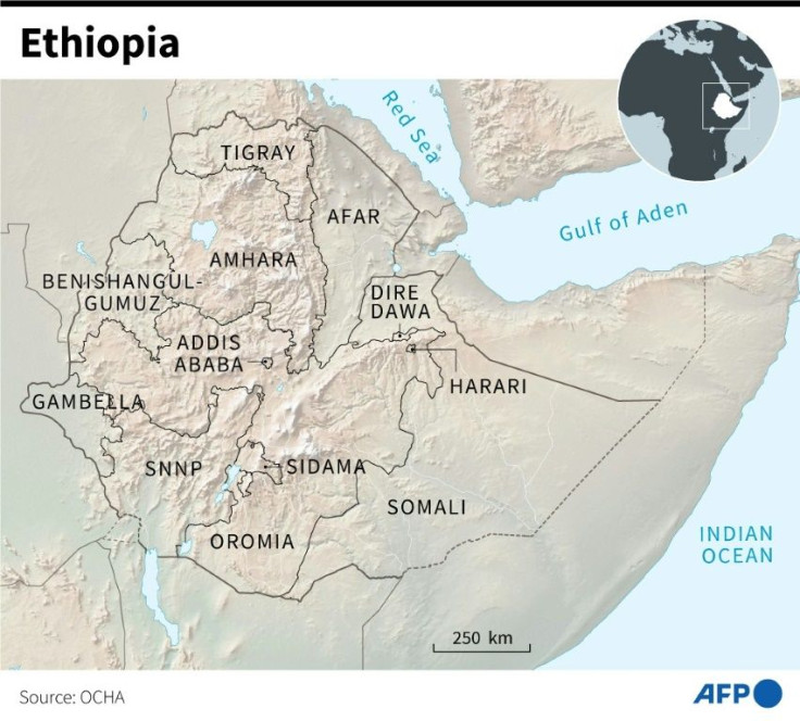Map of Ethiopia's regions