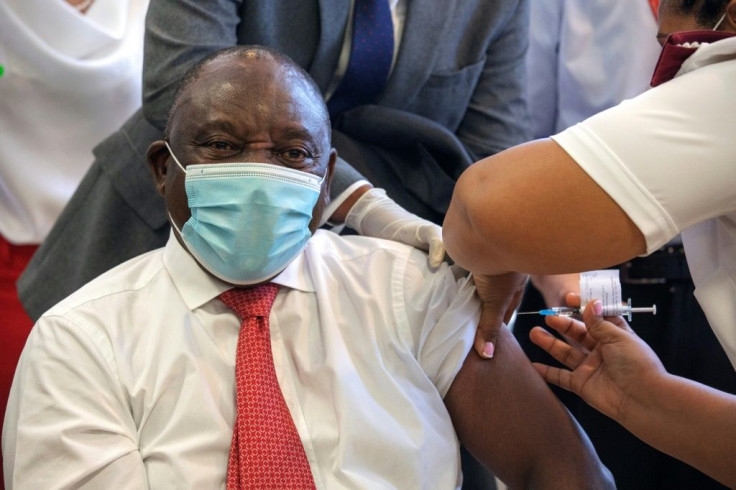 Ramaphosa received his own first Covid-19 vaccine dose in February