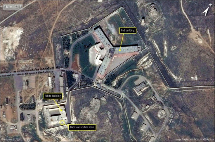 This file handout satellite image shows Syria's notorious Sednaya prison. A booming trade has emerged for 'fixers' offering to help families locate or save their loved ones from a murky web of regime jails infamous for torture