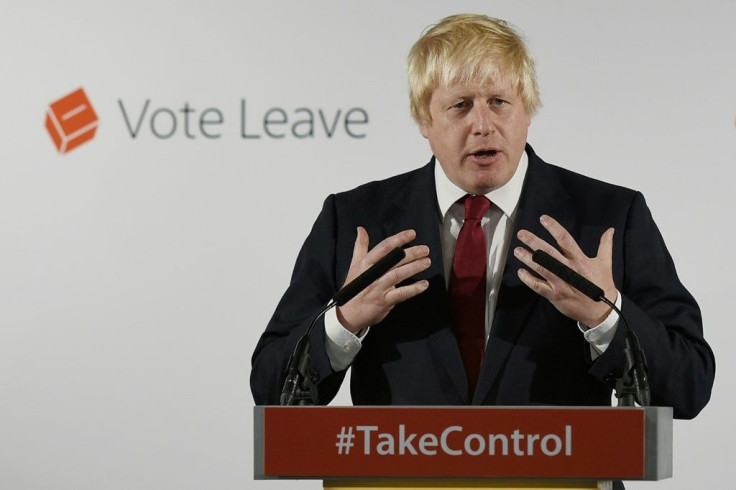 Boris Johnson, before he became prim minister, campaigning to leave the EU in 2016