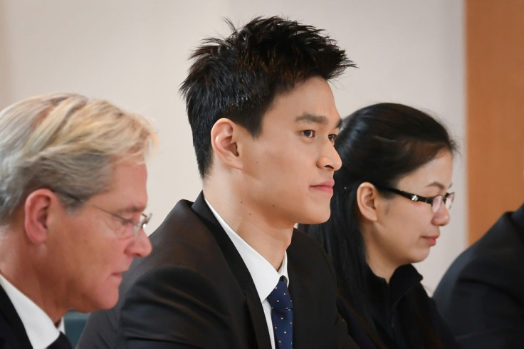 Sun (C) attended Court of Arbitration for Sport hearings in 2019
