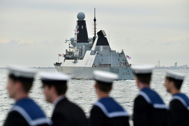 The HMS Defender, seen here off the coast of England in 2019, has been carrying out missions in the Black Sea this month