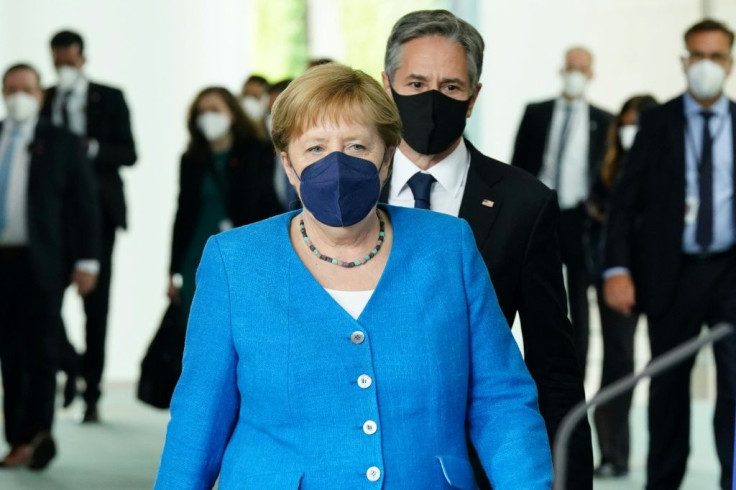 Antony Blinken hailed Blinken hailed the 'shared values and shared interests' between the United States and Angela Merkel's Germany