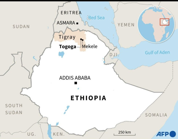 Map locating Togoga in the Tigray region of Ethiopia