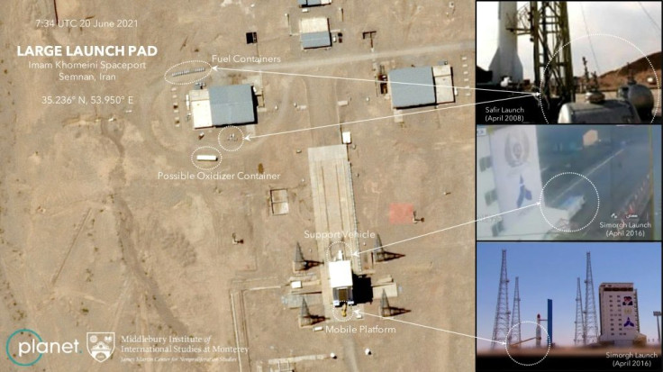 Satellite photos of Iran's Semnan Space Center taken on June 19-20 by Planet Labs