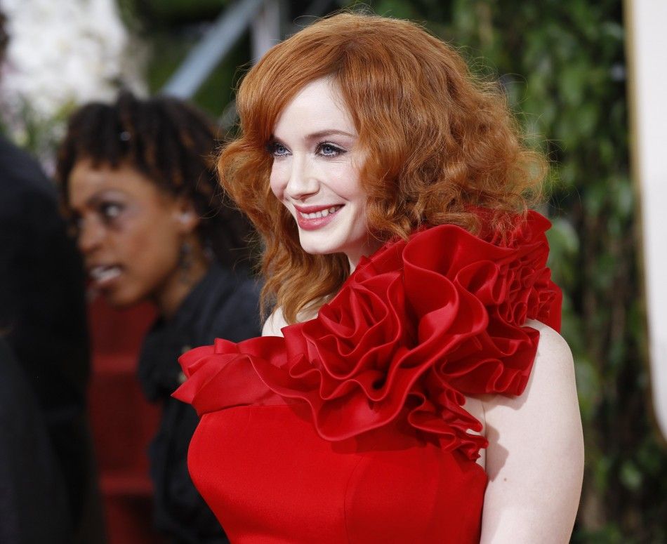 Actress Christina Hendricks arrives at the 68th annual Golden Globe Awards in Beverly Hills